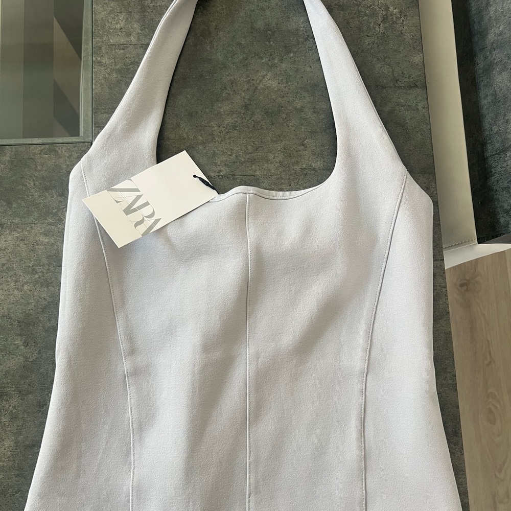 Zara Soft Gray Halter Top